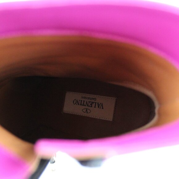 New VALENTINO GARAVANI Colorblock Stripe Leather Ankle Boots - Events, Party - Picture 14 of 16